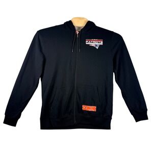 NFL Ultra Game New England Patriots Zip Hoodie Black Mens Medium Fleece Jacket